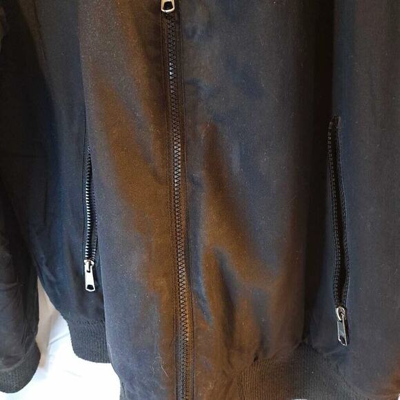 St. John's Bay Men's Jacket Coat Black Water Resistant Mock Neck Zipper Lined M - Picture 3 of 8